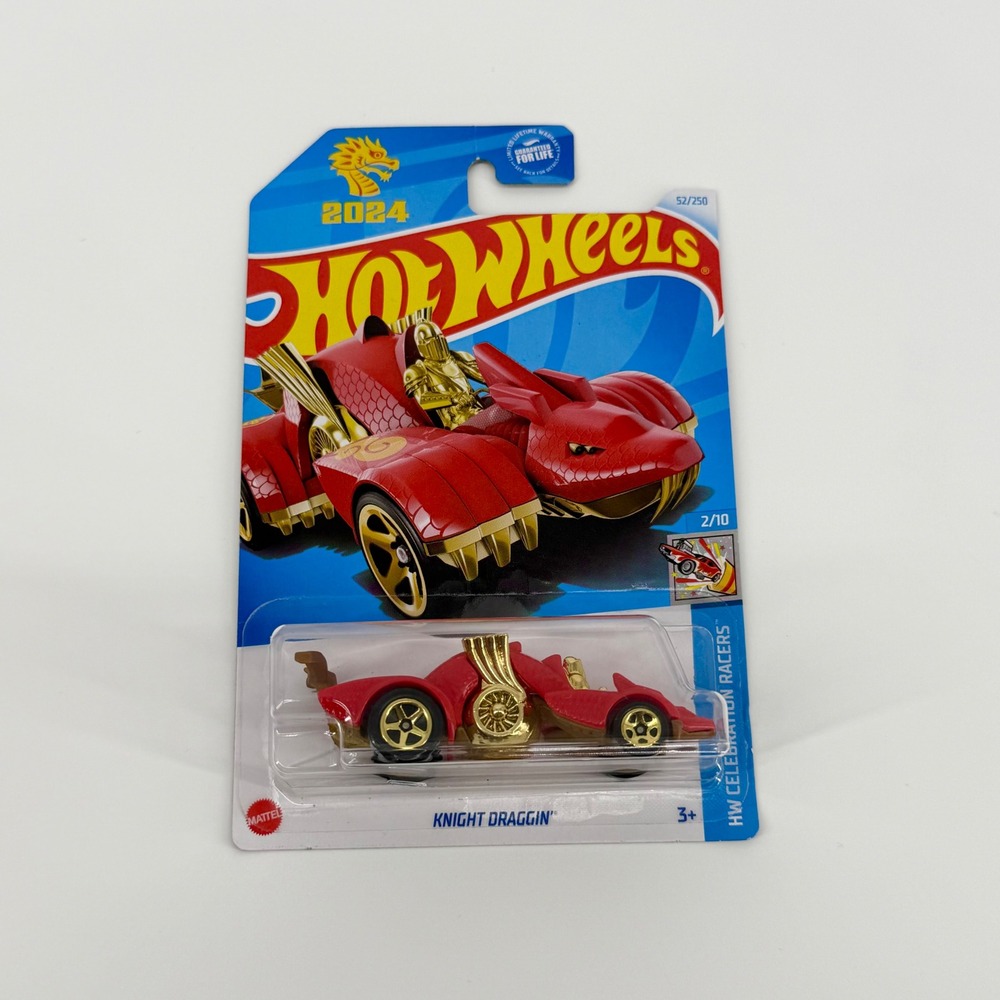 Hot Wheels 2024 Knight Draggin Red Gold HW Celebration Racers 52/250 HRY96-N9C0C